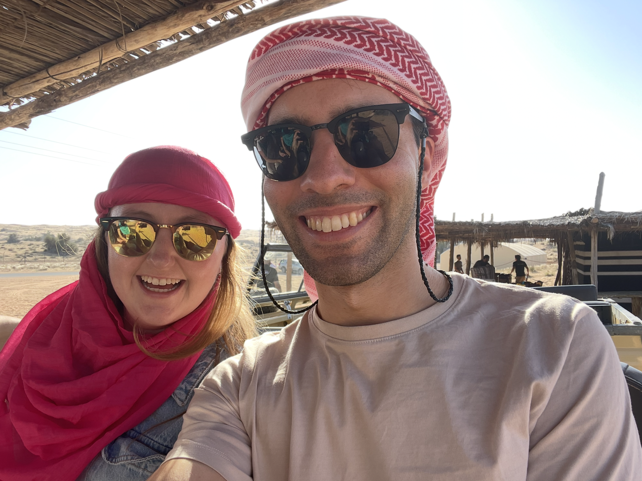 Jessica and Esteve in the Dubai desert